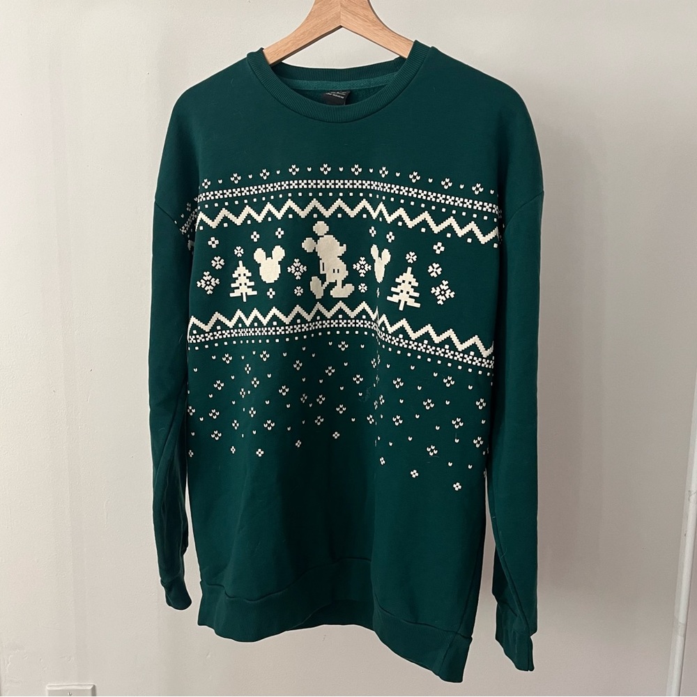 Disney Mickey Mouse Christmas Crewneck Sweater Mens